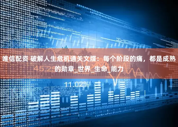 唯信配资 破解人生危机通关文牒：每个阶段的痛，都是成熟的勋章_世界_生命_能力
